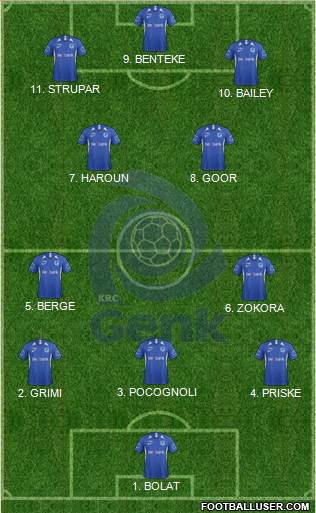 K Racing Club Genk 4-1-4-1 football formation