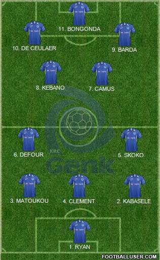 K Racing Club Genk 4-2-4 football formation