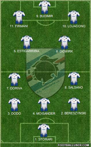 Sampdoria football formation