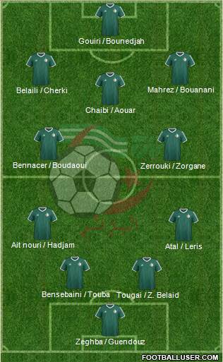 Algeria 4-2-3-1 football formation