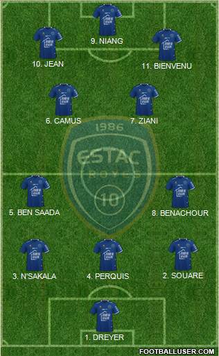 Esperance Sportive Troyes Aube Champagne 4-2-1-3 football formation