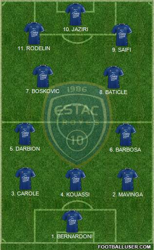 Esperance Sportive Troyes Aube Champagne 4-2-2-2 football formation