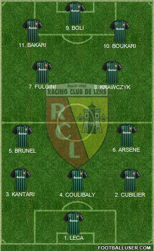 Racing Club de Lens 4-2-1-3 football formation