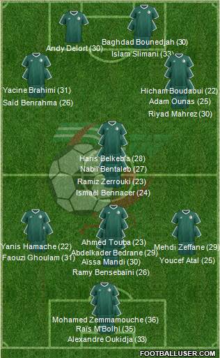 Algeria 3-5-1-1 football formation