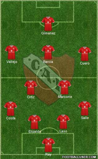 Independiente 4-2-3-1 football formation