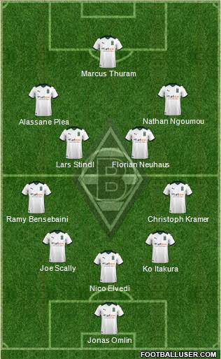 Borussia Mönchengladbach 5-4-1 football formation