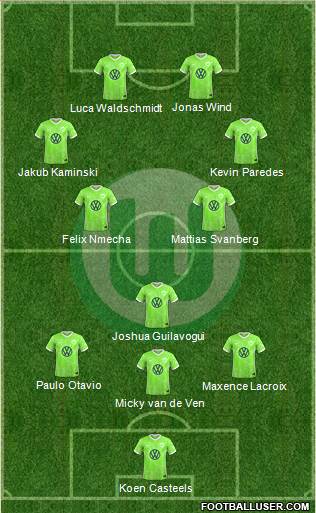 VfL Wolfsburg 4-4-2 football formation