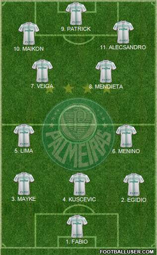 SE Palmeiras football formation