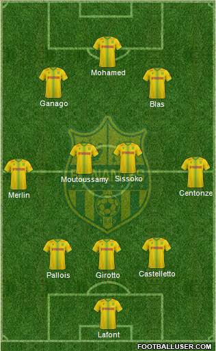 FC Nantes 3-4-3 football formation