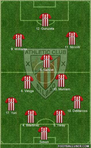 Athletic Club 4-3-3 football formation