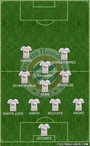 Montpellier Hérault Sport Club 4-4-2 football formation