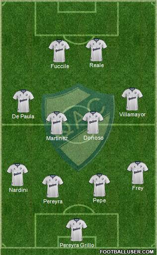 Quilmes 4-4-2 football formation