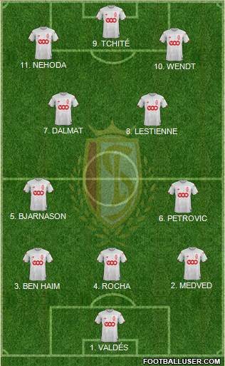 R Standard de Liège 4-2-4 football formation