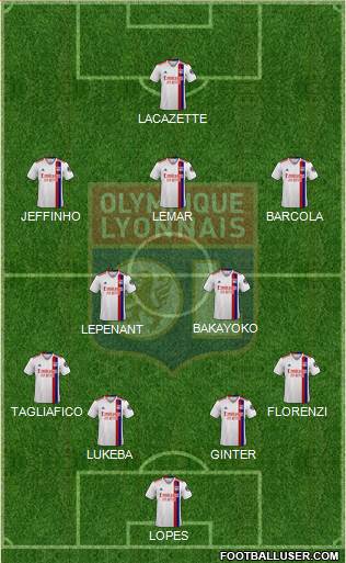 Olympique Lyonnais 4-2-3-1 football formation