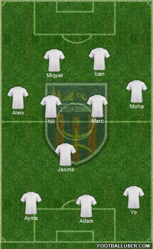 Chabab Aurès Batna 3-5-2 football formation