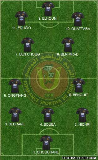 Espérance Sportive de Tunis 4-2-2-2 football formation