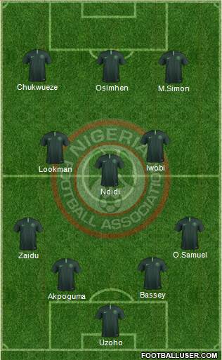 Nigeria 4-3-3 football formation