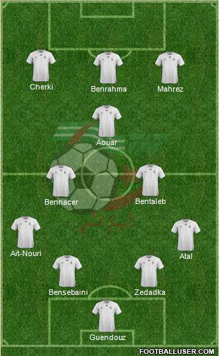 Algeria 4-2-1-3 football formation