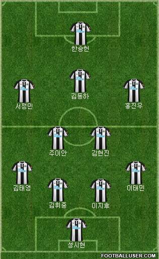 Newcastle United 4-2-3-1 football formation