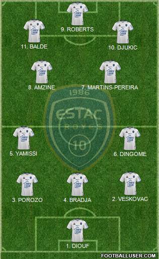 Esperance Sportive Troyes Aube Champagne football formation