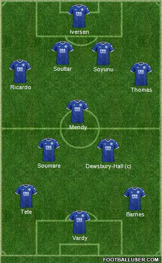 Leicester City 4-3-3 football formation