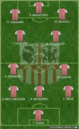 Athletic Club Ajaccien Football 4-3-1-2 football formation