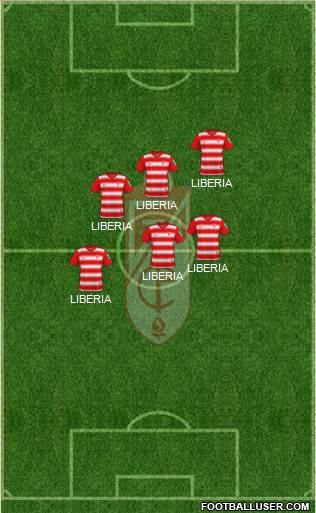 Granada C.F. 3-5-2 football formation