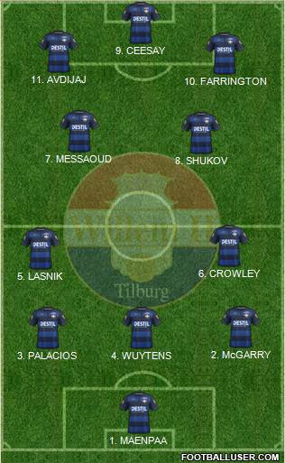 Willem II 4-2-2-2 football formation