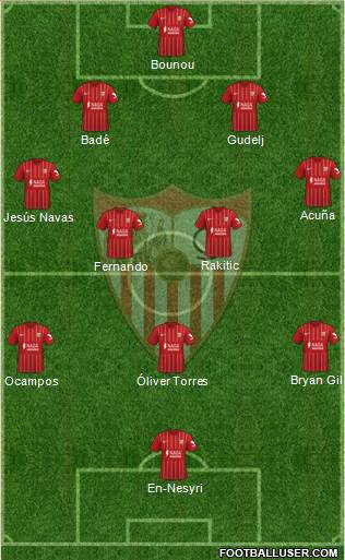 Sevilla F.C., S.A.D. 4-2-3-1 football formation