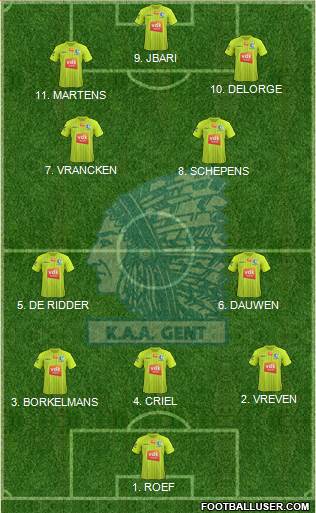 KAA Gent football formation