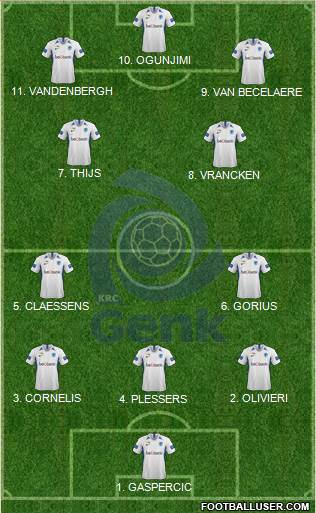 K Racing Club Genk football formation