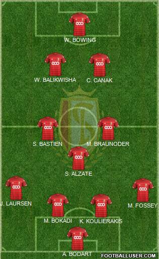 R Standard de Liège 4-3-2-1 football formation