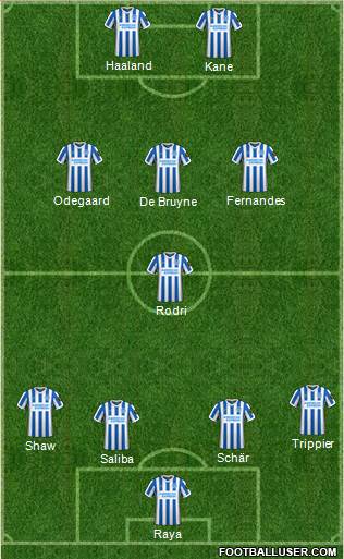 Brighton and Hove Albion 4-4-2 football formation