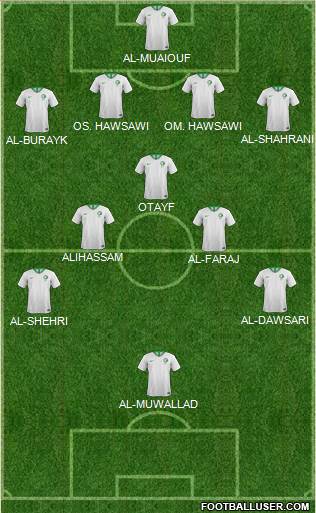 Saudi Arabia 4-5-1 football formation