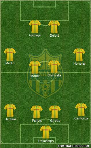 FC Nantes 4-4-2 football formation