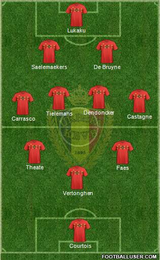 Belgium 3-4-3 football formation