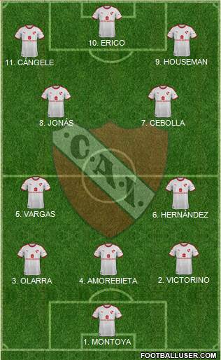 Independiente 4-2-3-1 football formation