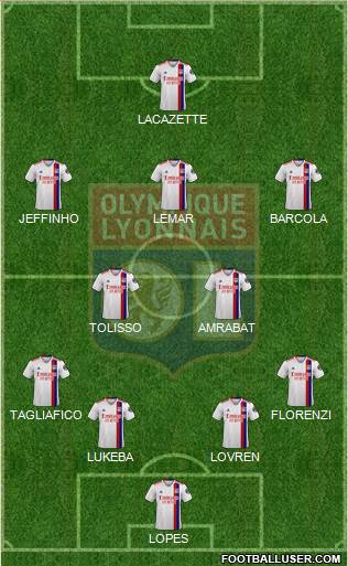 Olympique Lyonnais 4-2-3-1 football formation