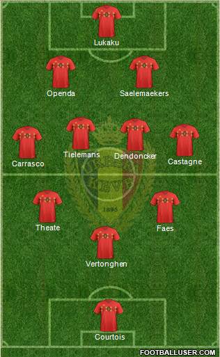 Belgium 3-4-3 football formation