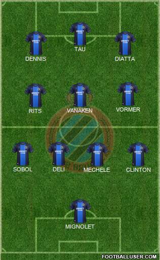 Club Brugge KV 5-4-1 football formation