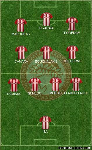 Olympiakos SF Piraeus 5-4-1 football formation