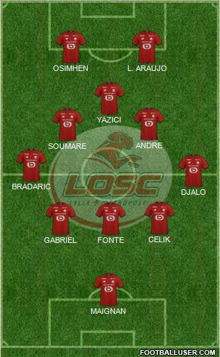 LOSC Lille Métropole 5-4-1 football formation