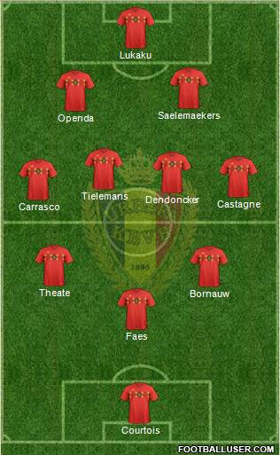 Belgium 3-4-3 football formation