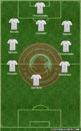 Al-Arabi Sports Club (QAT) 3-4-3 football formation