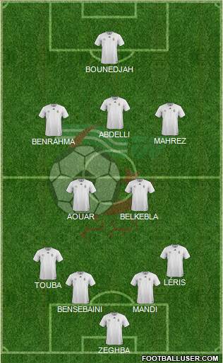 Algeria 4-2-3-1 football formation