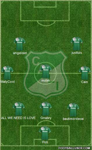 AC Deportivo Cali 3-4-3 football formation