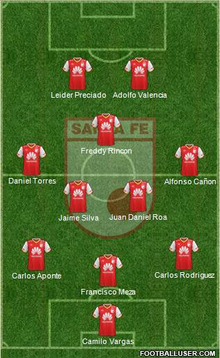 Santa Fe CD 3-4-1-2 football formation