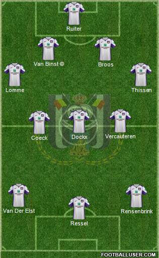 RSC Anderlecht 4-3-3 football formation