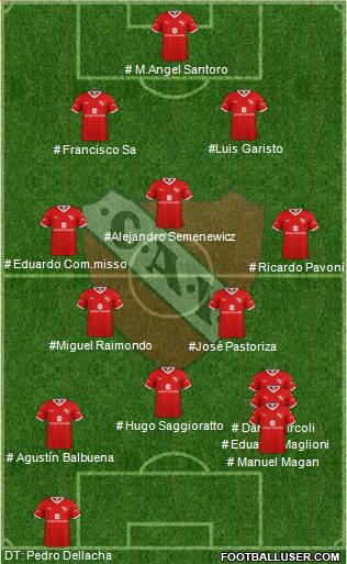 Independiente football formation