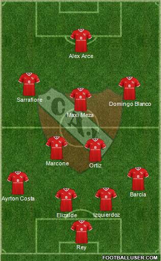 Independiente 4-2-3-1 football formation